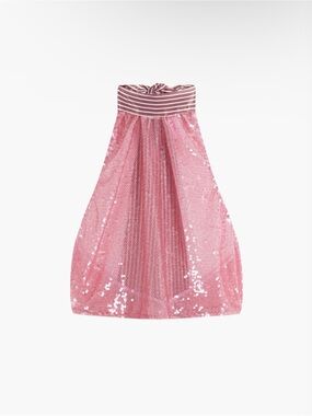 Hand over sequin  Halter Neck Pink Sequin Tank Top